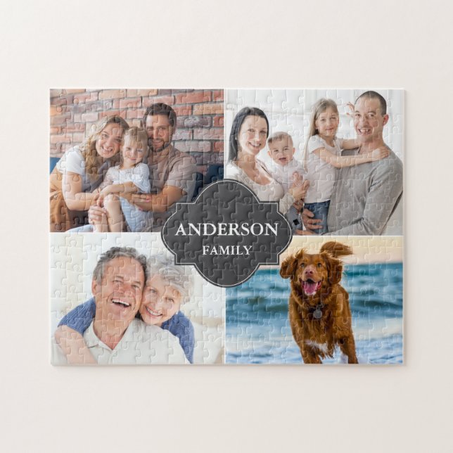 Custom Family Photo Collage Personalized gift Jigsaw Puzzle (Horizontal)