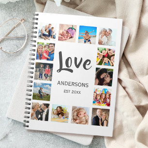 Custom Family Photo Collage Personalized White Notebook