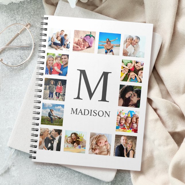 Custom Family Photo Collage Personalized White Notebook (Creator Uploaded)
