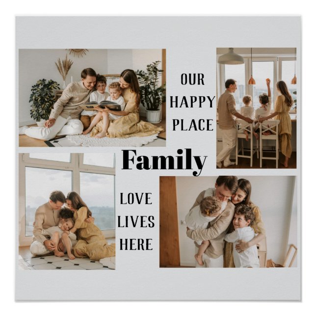 Custom Family Photo Collage Poster (Front)