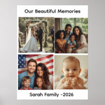 Custom Family Photo Collage Poster, Personalised