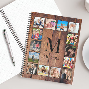 Custom Family Photo Collage Reclaimed Wood Notebook