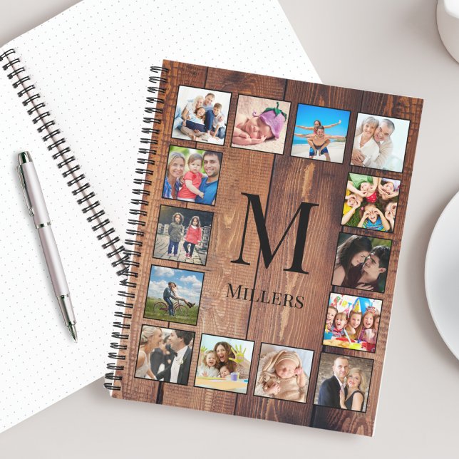Custom Family Photo Collage Reclaimed Wood Notebook (Creator Uploaded)