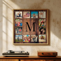 Custom Family Photo Collage Reclaimed Wood