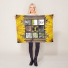Custom Family Photo Collage Rustic Sunflowers Wood