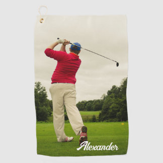 Custom Family Photo Collage Simple Golf Towel