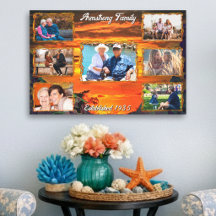 Custom Family Photo Collage Sunset 2584 Art