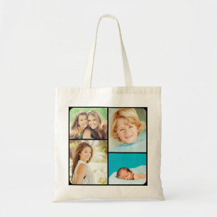 Custom Family Photo Collage Tote Bags