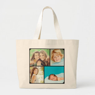 Custom Family Photo Collage Tote Bags