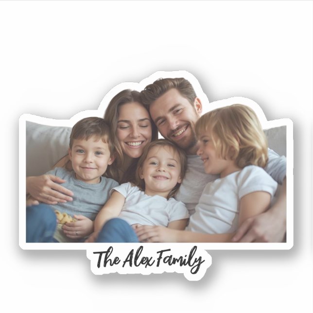 Custom Family Photo Funny Face Sticker | Personali (Front)
