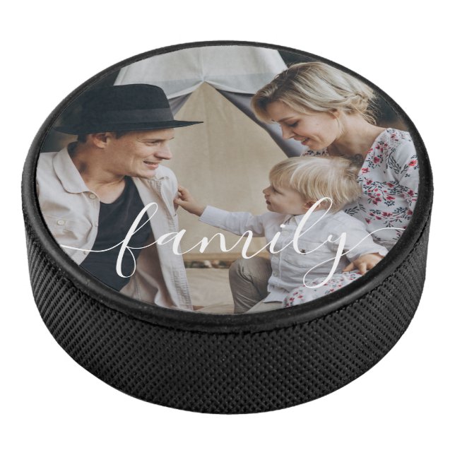Custom family photo hockey puck (3/4)