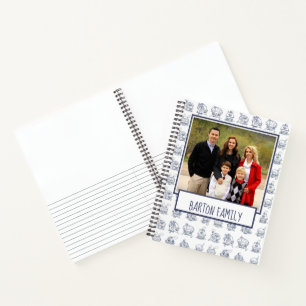 Custom Family Photo House Illustration Pattern Notebook