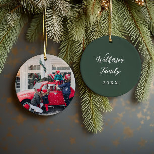 Custom Family Photo Keepsake Christmas Ceramic Tree Decoration