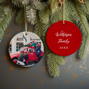 Custom Family Photo Keepsake Christmas Ceramic Tree Decoration