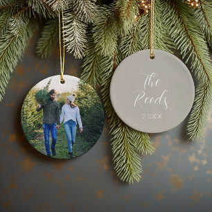 Custom Family Photo Keepsake Christmas Ceramic Tree Decoration