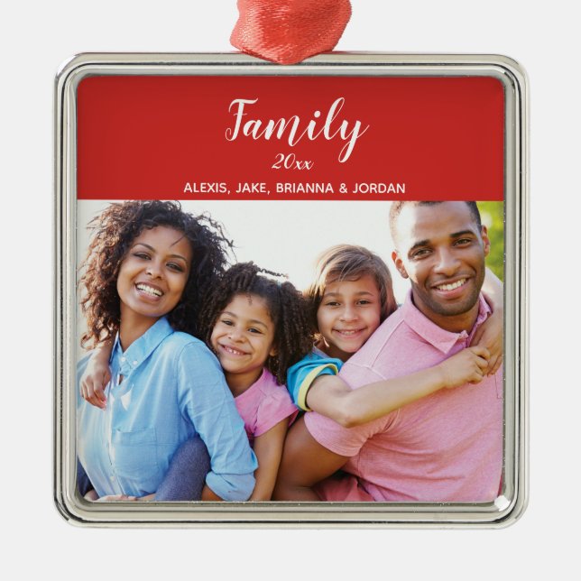 Custom Family Photo Metal Tree Decoration (Front)