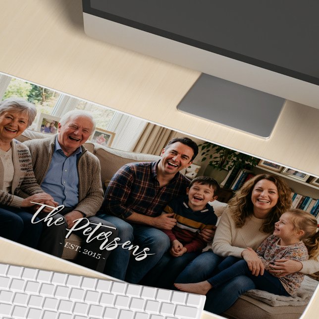 Custom family photo modern desk mat (Creator Uploaded)