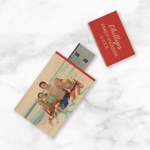 Custom Family Photo Monogram USB Flash Drive