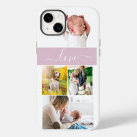Custom Family Photo Mum Memories Love Script pink