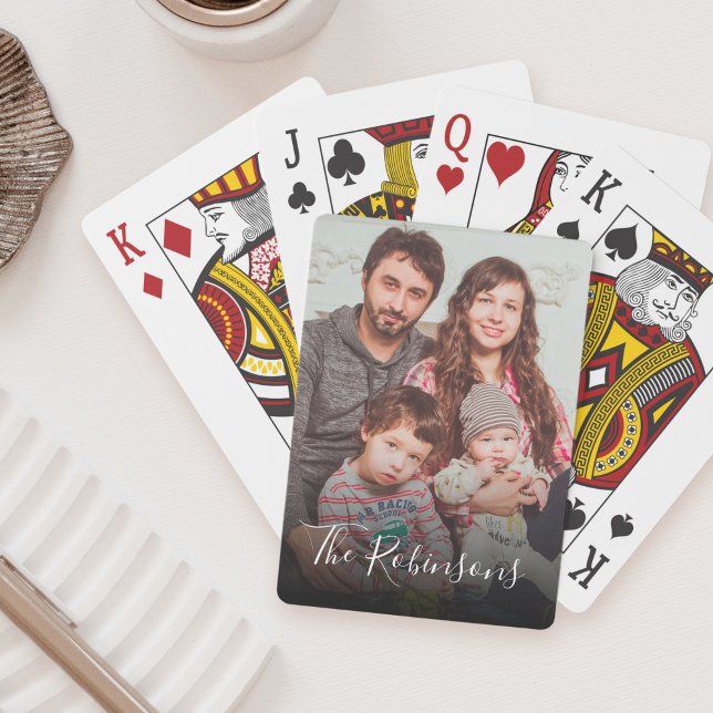 Custom Family Photo Name Keepsake Memorable Gift Playing Cards (Creator Uploaded)