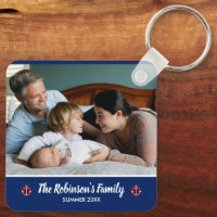 Custom Family Photo Nautical Marine Navy Blue