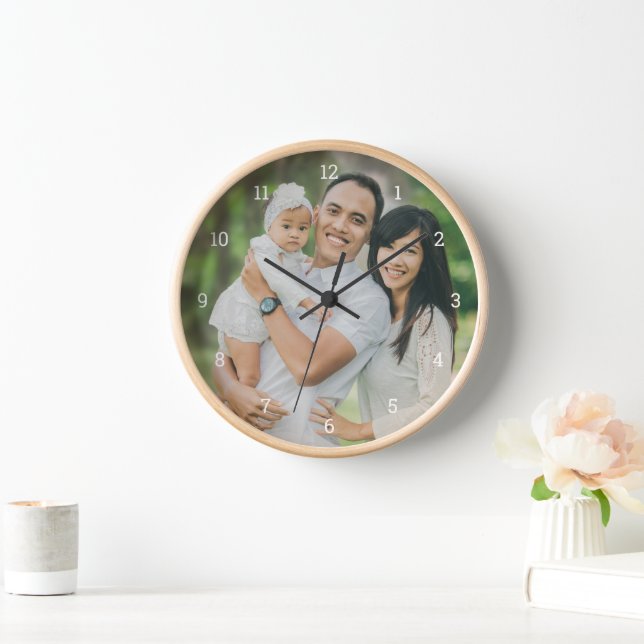 Custom Family Photo Overlay Clock (Home)