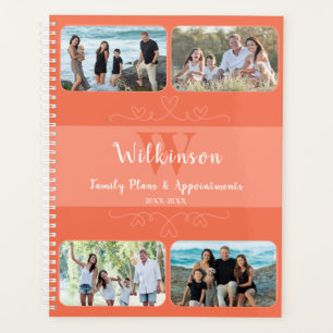 Custom Family Photo Peach Design Appointment Planner