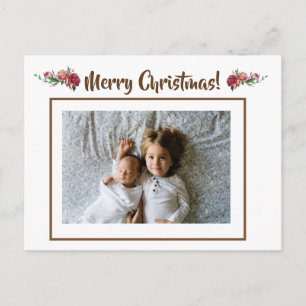 Custom Family Photo Personalised Christmas Greetin Postcard