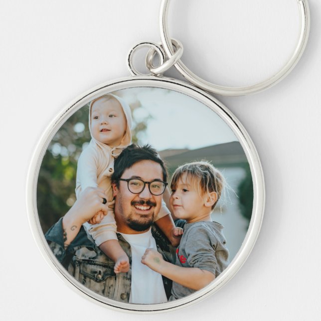 Custom Family Photo Personalised    Key Ring (Front)