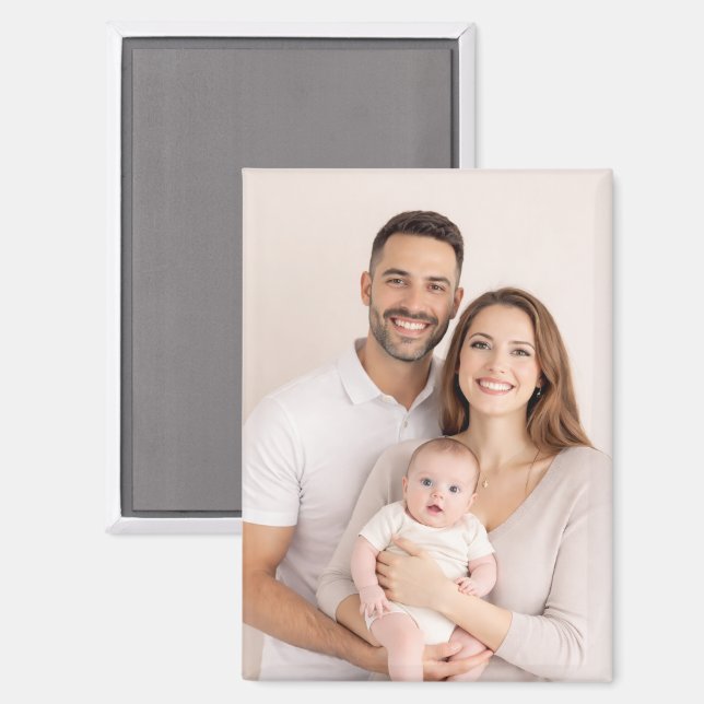 Custom Family Photo Personalised  Magnet (Front/Back)