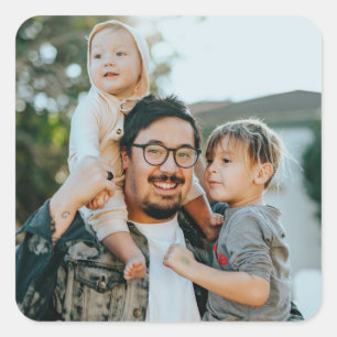 Custom Family Photo Personalised  Square Sticker