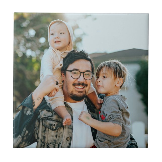 Custom Family Photo Personalised   Tile (Front)