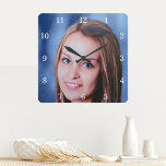 Custom Family Photo Personalised Wall Clock<br><div class="desc">Upload a photo, and easily create your personalised photo wall clock. You can TRANSFER this DESIGN on other Zazzle products and adjust it to fit most of the Zazzle items. Standard Studio designs are made in high-resolution vector graphics for a professional print. Thank you for choosing our designs and stopping...</div>