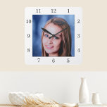 Custom Family Photo Personalised Wall Clock<br><div class="desc">Upload a photo, and easily create your personalised photo wall clock. You can TRANSFER this DESIGN on other Zazzle products and adjust it to fit most of the Zazzle items. Standard Studio designs are made in high-resolution vector graphics for a professional print. Thank you for choosing our designs and stopping...</div>