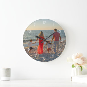 Custom Family Photo Round Large Clock