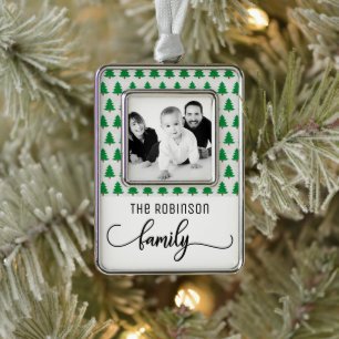 CUSTOM FAMILY PHOTO SILVER PLATED FRAMED ORNAMENT