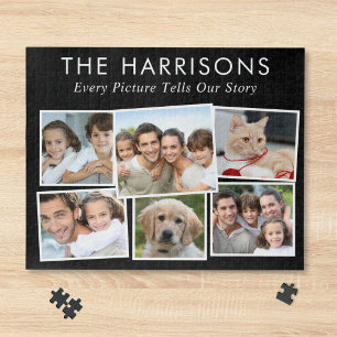 Custom Family Photo Story Collage Jigsaw Puzzle