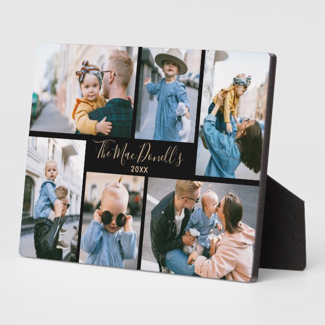 Custom Family Photo Template Black Plaque (Side)