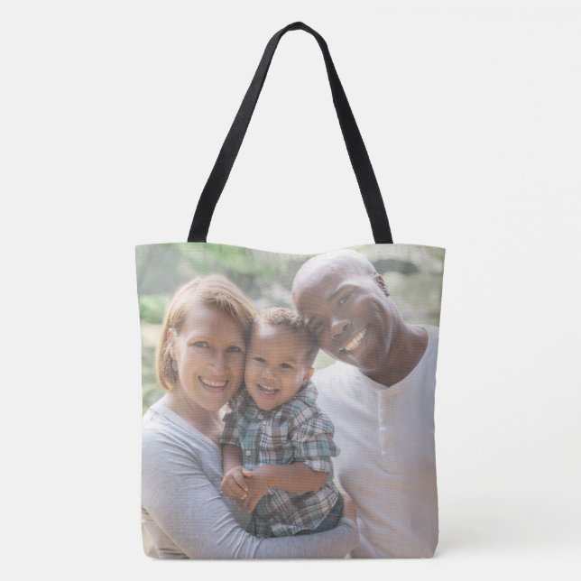 Custom Family Photo Template Double Sided Tote (Back)