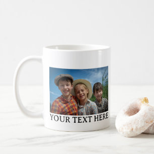 Custom family photo text coffee mug