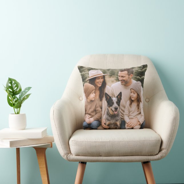 Custom Family Photo Throw Pillow (Chair)