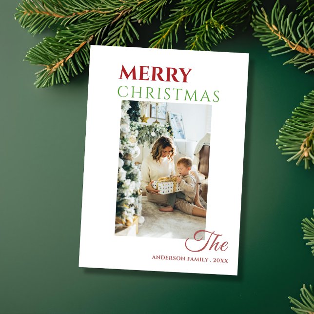 Custom family photo unique merry christmas Card (Creator Uploaded)