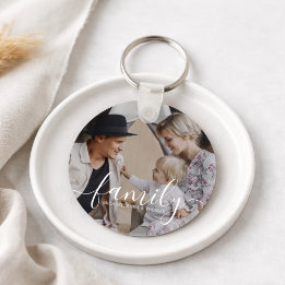 Custom family photo with custom name key ring