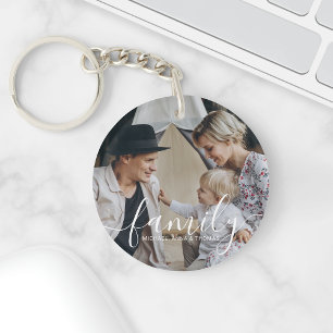 Custom family photo with custom name key ring
