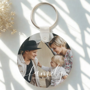 Custom family photo with custom name key ring