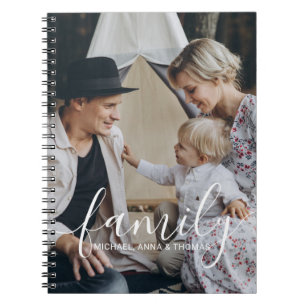 Custom family photo with custom name notebook