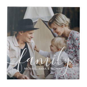 Custom family photo with custom name tile