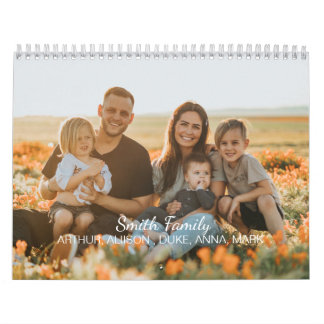 Custom family photo with custom names calendar