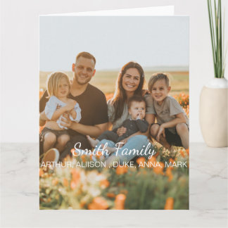 Custom family photo with custom names card