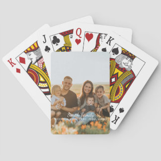 Custom family photo with custom names gift playing cards